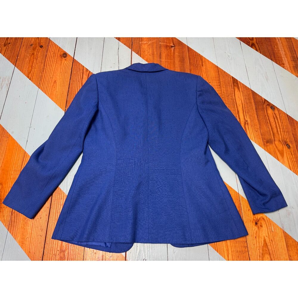 Vintage Morgan Miller Royal Blue Suit Women's Size 12 Gold Button Career Lined - Picture 13 of 13